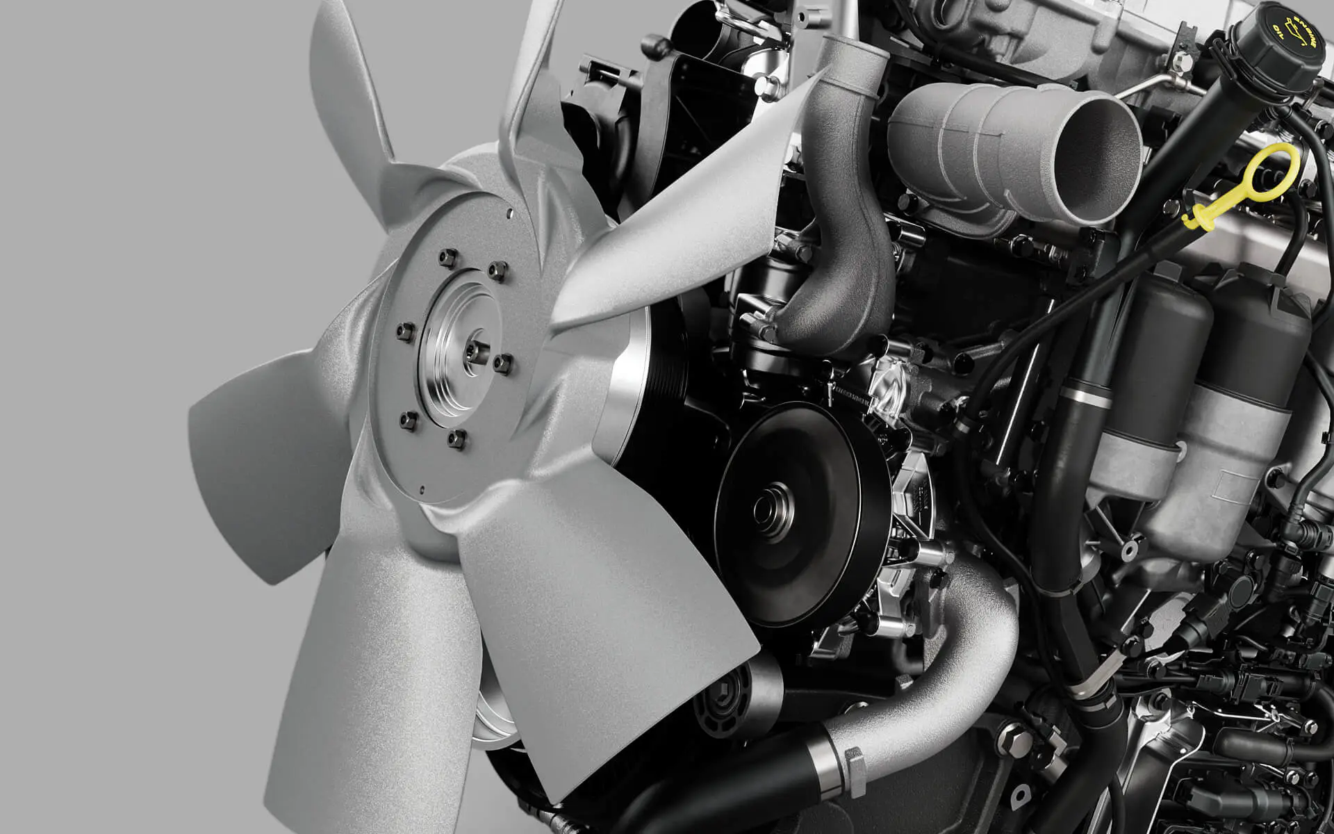 S13 Integrated Powertrain Engine on Grey Background