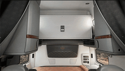 Interior of International Trucks LT Series FlipBunk with animation