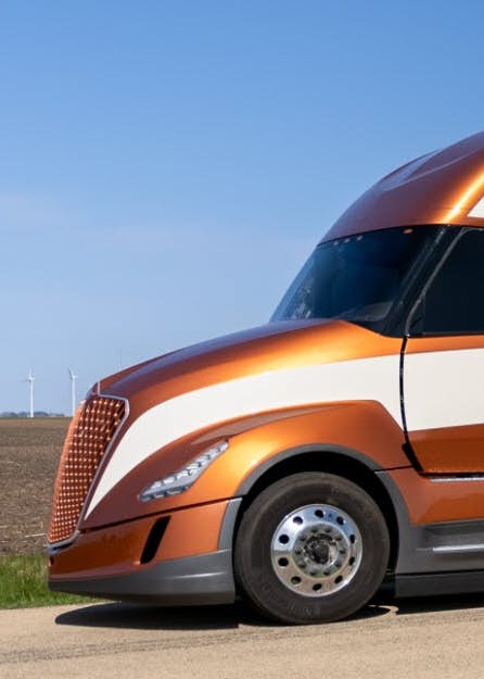 A semi truck on the road