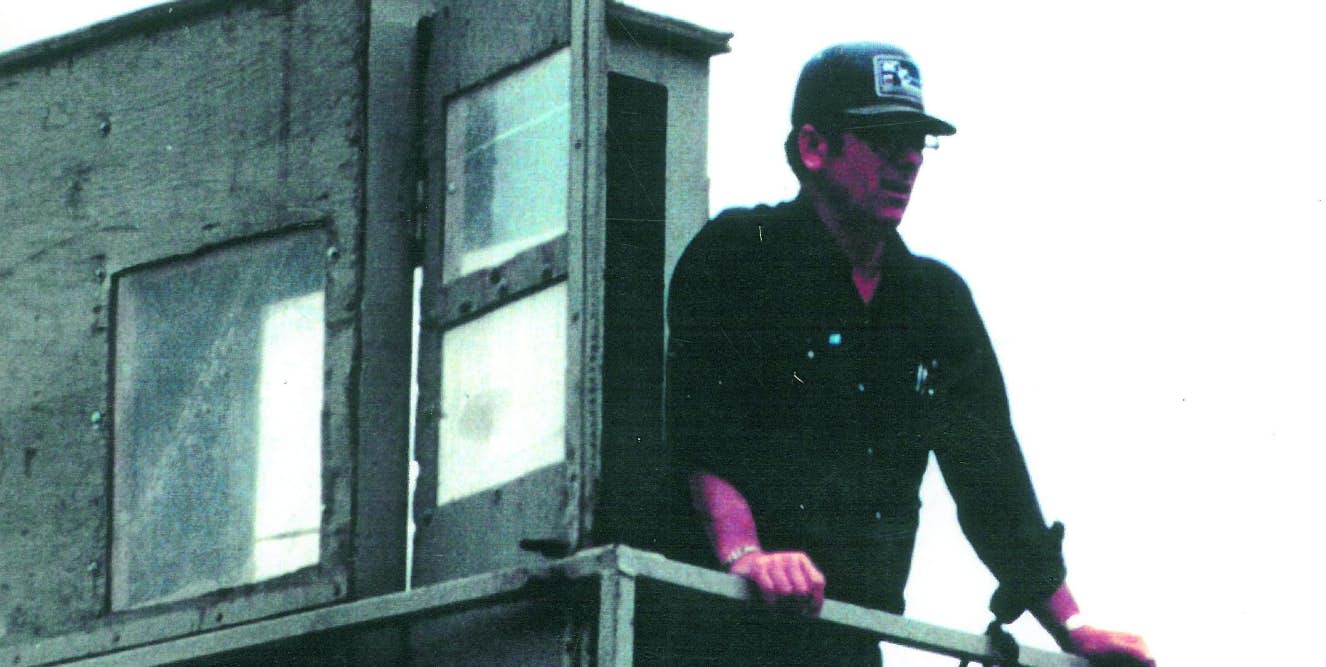 A person standing on a platform