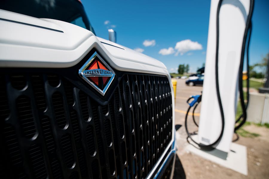 A close up of a truck