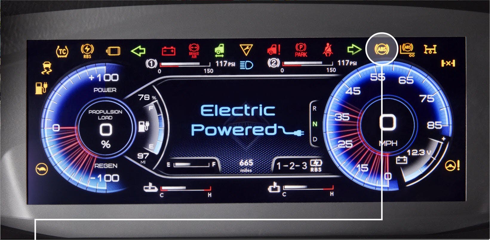 A screen shot of a car dashboard