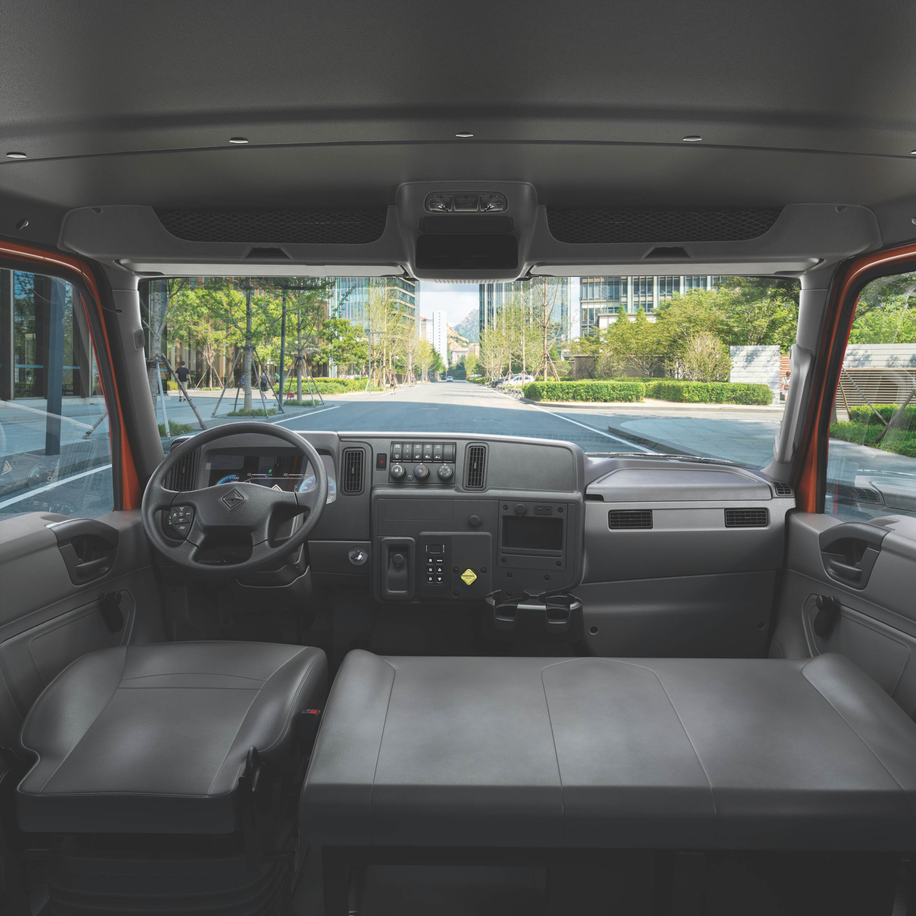 The inside of a vehicle